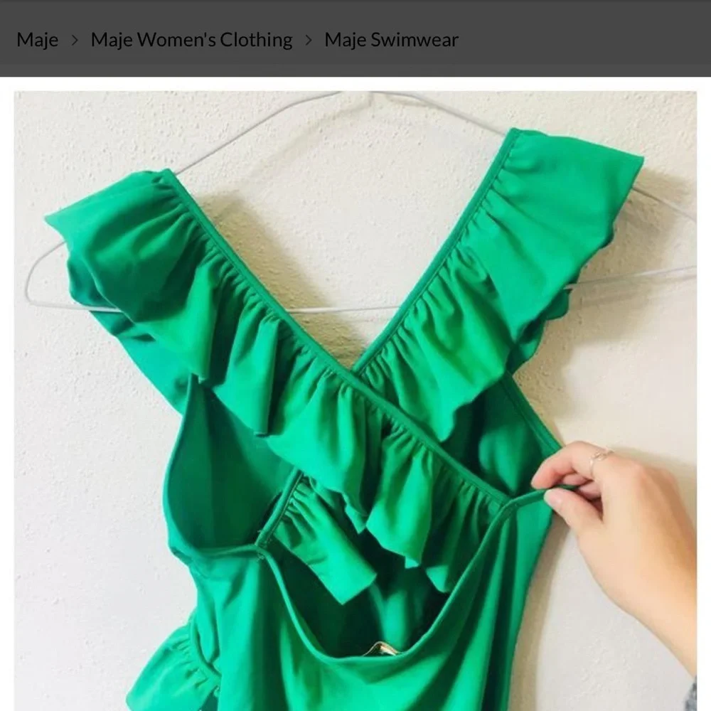 MAJE twiggy green syntheti elastane women swimming one piece